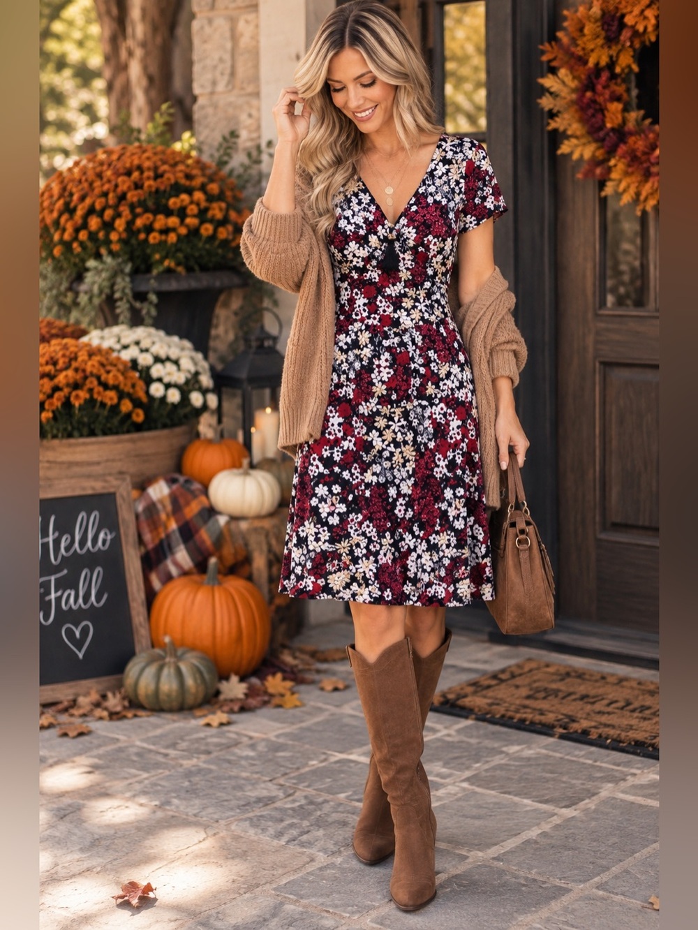 Kaileigh Amandine Floral Dress Women’s M Cottagecore Fall